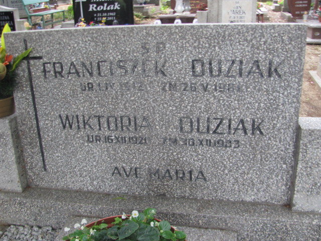 Franciszek Duziak 1912 Dobra - Grobonet - Wyszukiwarka osób pochowanych